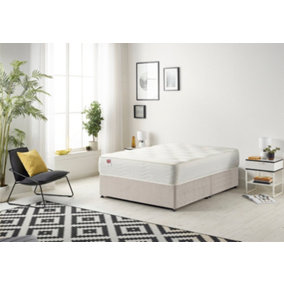 Somnior Plush Silver Memory Foam Divan Bed With Mattress - Small Double