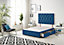 Somnior Premier Plush Navy Divan Bed Base With 2 Drawers And Headboard - Double