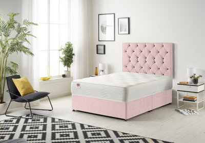 Somnior Premier Plush Pink 4FT Memory Foam Divan Bed With 4 Drawers ...