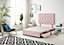 Somnior Premier Plush Pink Divan Bed Base With 2 Drawers And Headboard - Single
