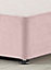 Somnior Premier Plush Pink Divan Bed Base With 2 Drawers And Headboard - Small Single