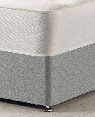 Somnior Tweed Grey Memory Foam Divan Bed With Mattress - Small Single