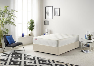 Somnior Tweed Natural Memory Foam Divan Bed With Mattress - Small Double