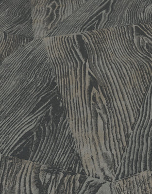 Sonata Wood Grain Vinyl Wallpaper in Anthracite