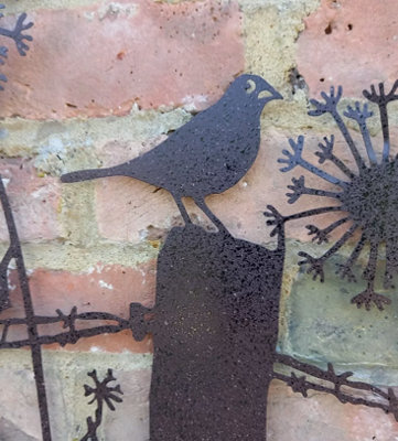Songbird Perching On A Post Wall Plaque