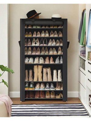 SONGMICS 10-Tier Shoes Rack With Dustproof Cover,Shoe Storage Cabinet, Shoe Organiser, Shoe Stand Holds 40-50 Pairs Of Shoes