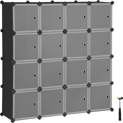 SONGMICS 12-Cube Storage Unit, Shoe Rack, Stackable Cubes, Plastic ...