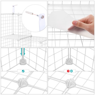 SONGMICS 12-Cube Wire Grid Storage Rack, Interlocking Shelving Unit ...