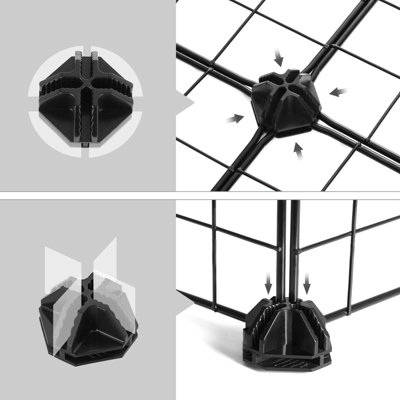 SONGMICS 12-Cube Wire Grid Storage Rack, Interlocking Shelving Unit ...