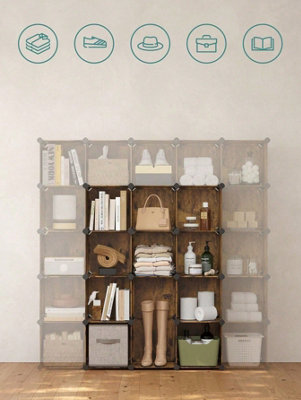 SONGMICS 16-Cube Storage Unit, Shoe Rack, DIY Shelving System ...