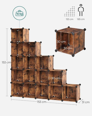 SONGMICS 16-Cube Storage Unit, Shoe Rack, DIY Shelving System ...