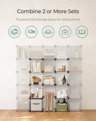 SONGMICS 16-Cube Storage Unit, Shoe Rack, DIY Shelving System ...