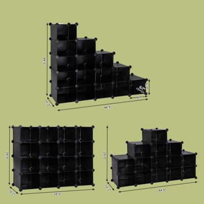 SONGMICS 16-Cube Storage Unit, Shoe Rack, DIY Shelving System ...