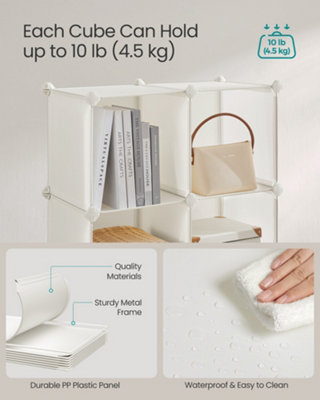 SONGMICS 16-Cube Storage Unit, Shoe Rack, Stackable Cubes, Plastic ...