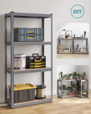 SONGMICS 4-Tier Storage Rack, Boltless Steel Shelving Unit, Shelf, for ...