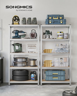 SONGMICS 5-Tier Storage Shelf, Adjustable Boards, Industrial Style, For ...