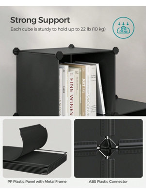 SONGMICS 6 Cube Storage Unit, Modular Plastic Cube Storage Organiser ...