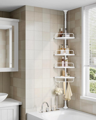 SONGMICS Adjustable Corner Storage Unit, 4-Tier Bathroom Organizer with ...