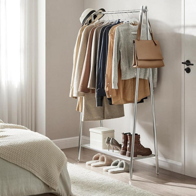 SONGMICS Bedroom Clothes Rack, Garment Rail with Storage Shelf ...
