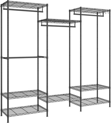 SONGMICS Clothes Rack, Open Wardrobe for Bedroom, Metal Clothes Rails ...