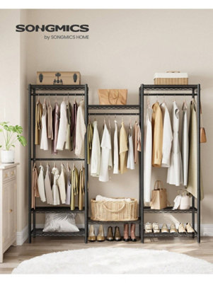 SONGMICS Clothes Rack, Open Wardrobe For Bedroom, Metal Clothes Rails ...