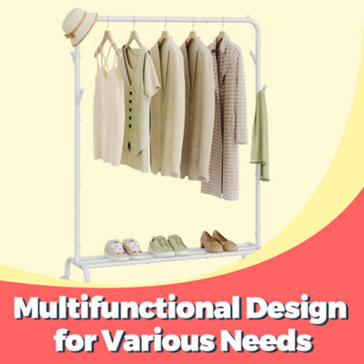 SONGMICS Clothes Rail, Clothes Rack, Single Clothes Hanging Rail, Heavy ...