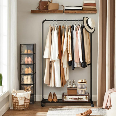 SONGMICS Clothes Rail on Wheels, Clothes Rack, Metal Clothing rail