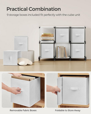 SONGMICS Cloud White 9-Cube Storage Unit Including Non-Woven Fabric ...
