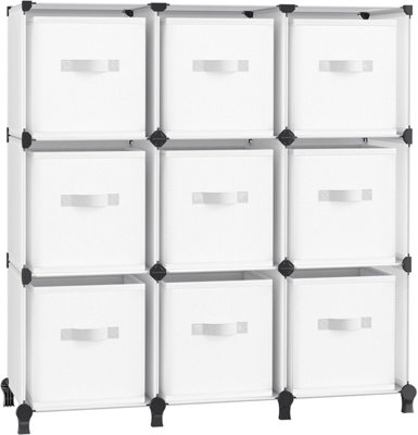 SONGMICS Cloud White 9-Cube Storage Unit Including Non-Woven Fabric ...