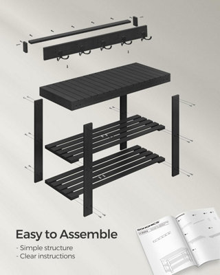 SONGMICS Coat Rack Shoe Bench Set, Hall Tree with Bench ...