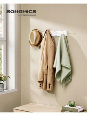 SONGMICS Coat Rack,Wall-Mounted Coat Rack, 5 Dual Metal Hooks, For ...