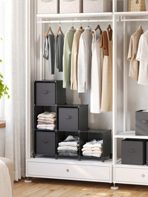 SONGMICS Cube Storage Unit With Storage Boxes, 6-Cube Clothes Storage ...