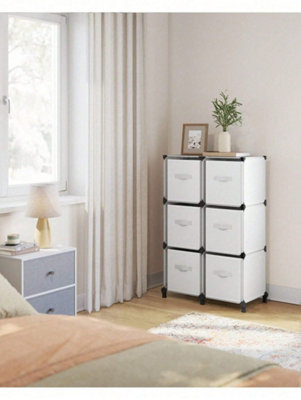SONGMICS Cube Storage Unit With Storage Boxes, 6-Cube Clothes Storage ...