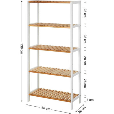 SONGMICS Customizable Bamboo Display Unit, 5-Tier Storage Solution with ...