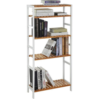 SONGMICS Customizable Bamboo Display Unit, 5-Tier Storage Solution with ...