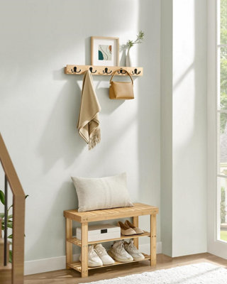OTEBO CRAFTS CLASSIC TABLE ウォールナット三脚セット SONGMICS Entryway Hall Tree with Bench, Shoe Rack Combo, 5 Dual