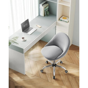 SONGMICS Executive Swivel Office Chair, Fabric Desk Chair, Soft Foam Seat Padding, Adjustable Height, Dove Grey