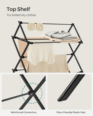 SONGMICS Foldable Clothes Airer, Clothes Drying Rack, Compact