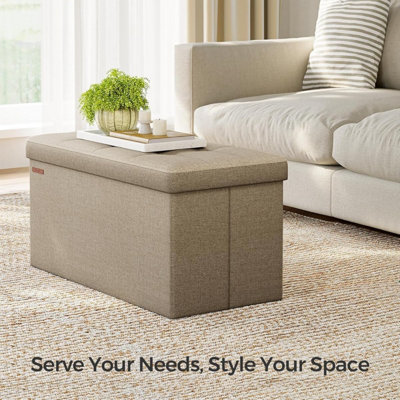 SONGMICS Foldable Foot Stool, Versatile Storage Ottoman, Small Design ...