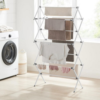 SONGMICS Foldable Laundry Airer, Steel Frame Clothes Drying Rack ...