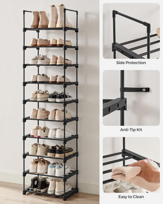 SONGMICS Footwear Rack, 10-Level Metal Storage Unit with Space-Saving ...