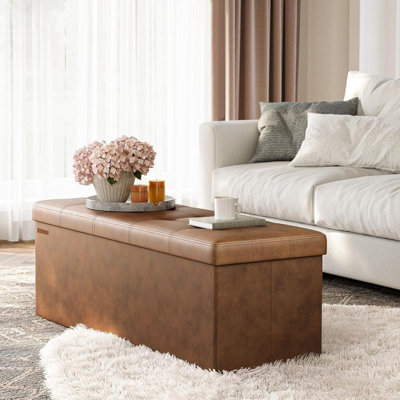 SONGMICS Indoor Benches, Storage Ottoman, Collapsible Bench Box