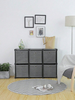 SONGMICS Ladder Storage Unit, 6 Cubes With 6 Storage Boxes, DIY Closet ...