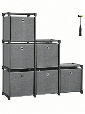 SONGMICS Ladder Storage Unit, 6 Cubes With 6 Storage Boxes, DIY Closet ...