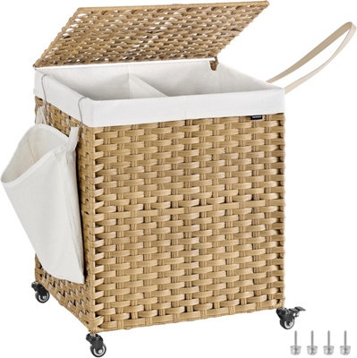 2PK Rolling Laundry Basket with Wheels, Laundry Hamper