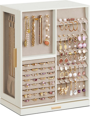 SONGMICS Large Rotating Jewellery Tower, Spinning Display Case with ...
