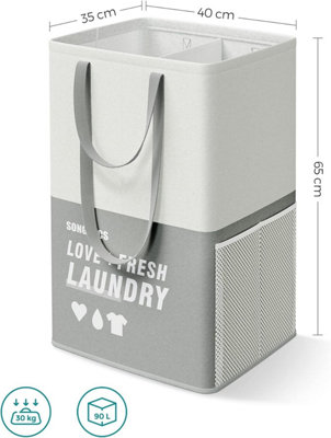 SPINFOX 2-Pack Over-the-Door Basketball Laundry Hampers - Foldable Mesh Hanging Basket With Zipper, Saves Floor Space