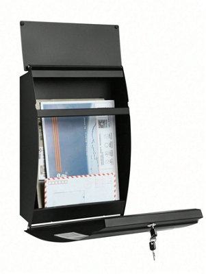 SONGMICS Mailbox, Wall-Mounted Lockable Post Letter Box with Viewing ...
