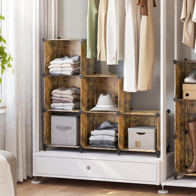 SONGMICS Modular 6-Cube Storage Organizer with Feet, Plastic Cubes ...