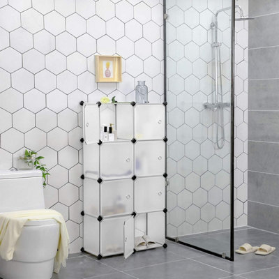 SONGMICS Nine Cube Storage Unit, Stackable Shoe Rack Cabinet, Modular ...